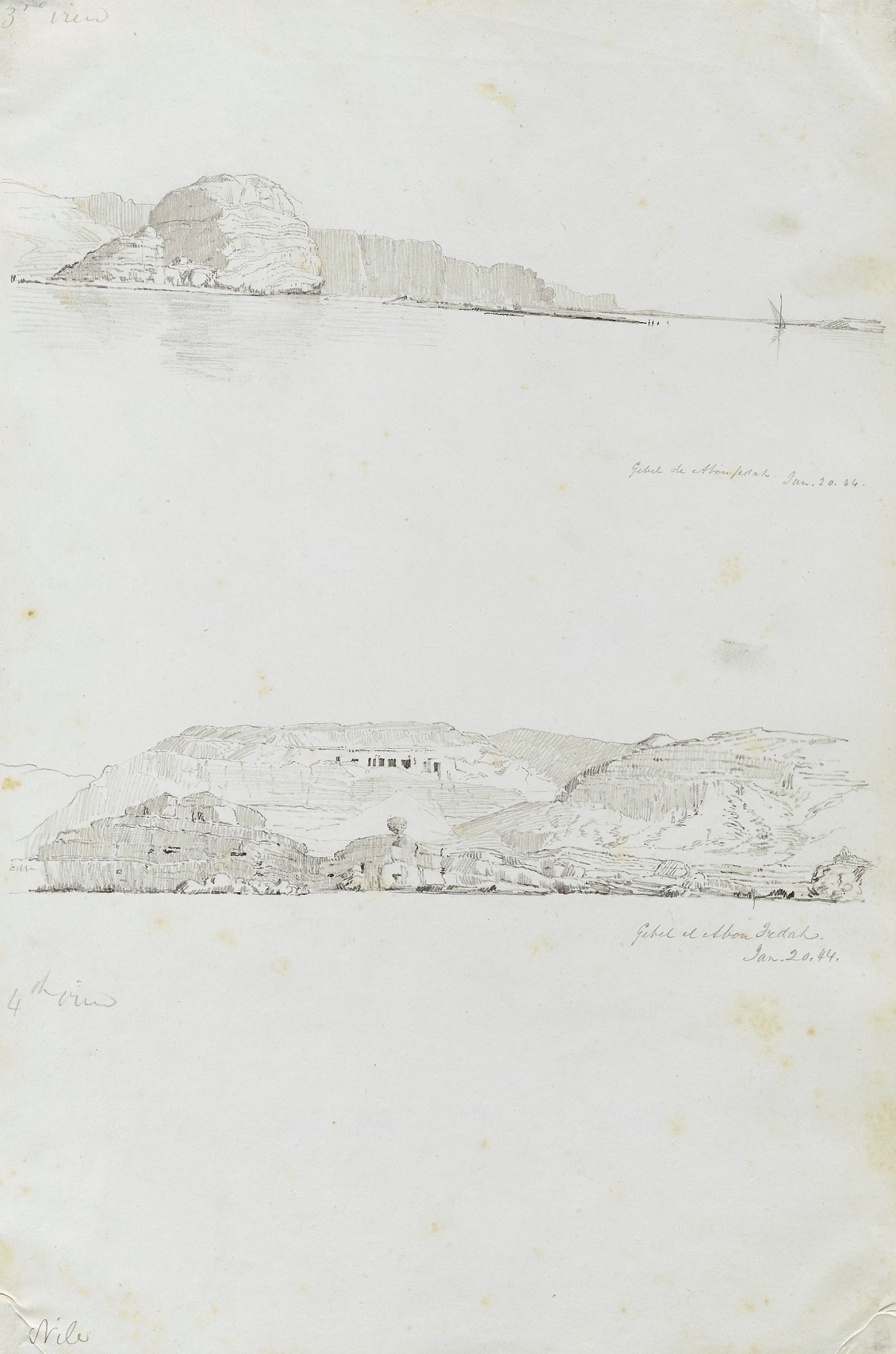Miner Kilbourne Kellogg:Nile (3rd and 4th view, Gebel el Fed,16x12"(A3)Poster