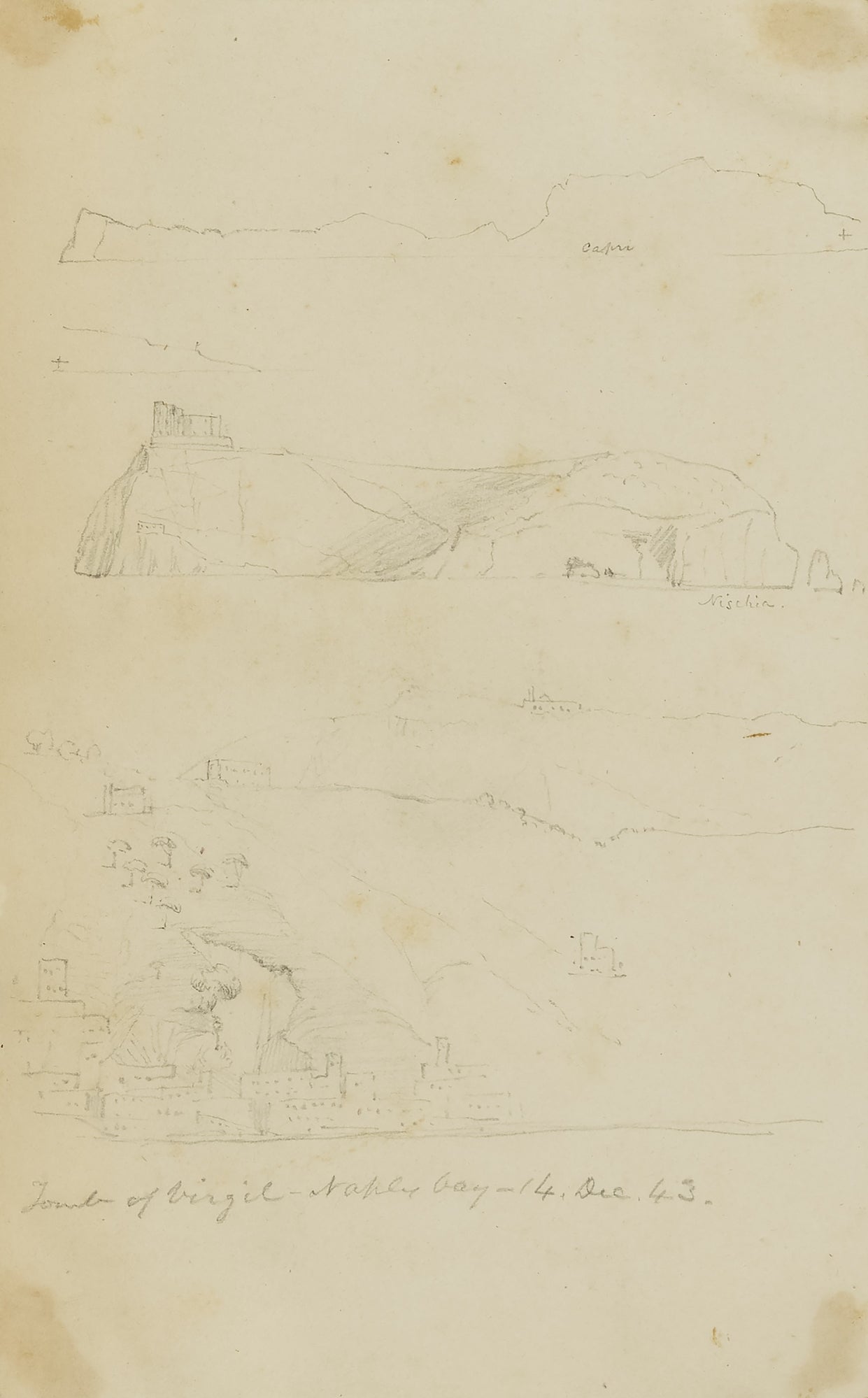 Miner Kilbourne Kellogg:Tomb of Virgil, Naples Bay,16x12"(A3)Poster
