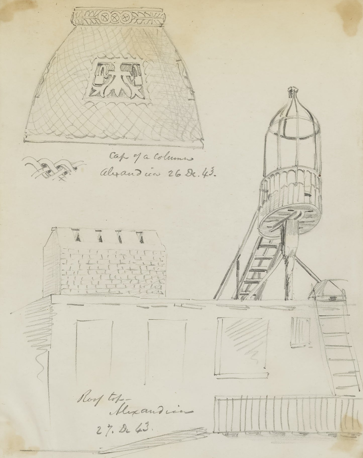Miner Kilbourne Kellogg:Alexandria (Rooftop/Cap of a Column),16x12"(A3)Poster