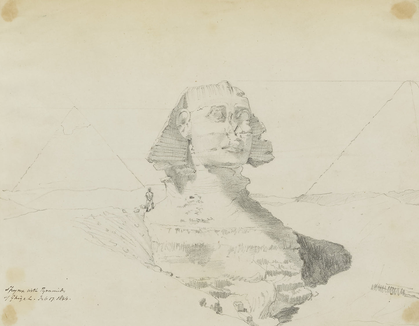 Miner Kilbourne Kellogg:Sphinx with Pyramids of Ghizeh, Egyp,16x12"(A3)Poster