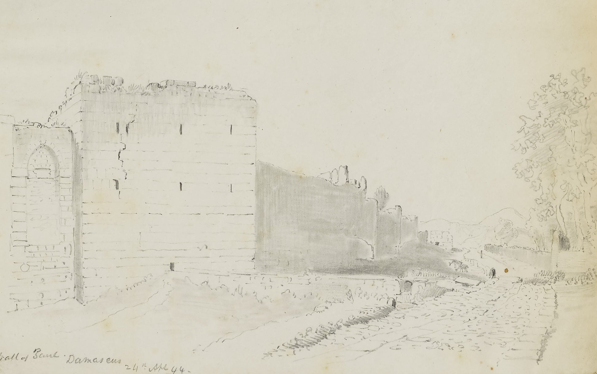 Miner Kilbourne Kellogg:Wall of Zareh, Damascus,16x12"(A3)Poster