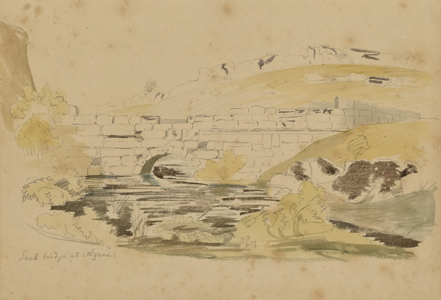 Miner Kilbourne Kellogg:Greek Bridge at Azani,16x12"(A3)Poster