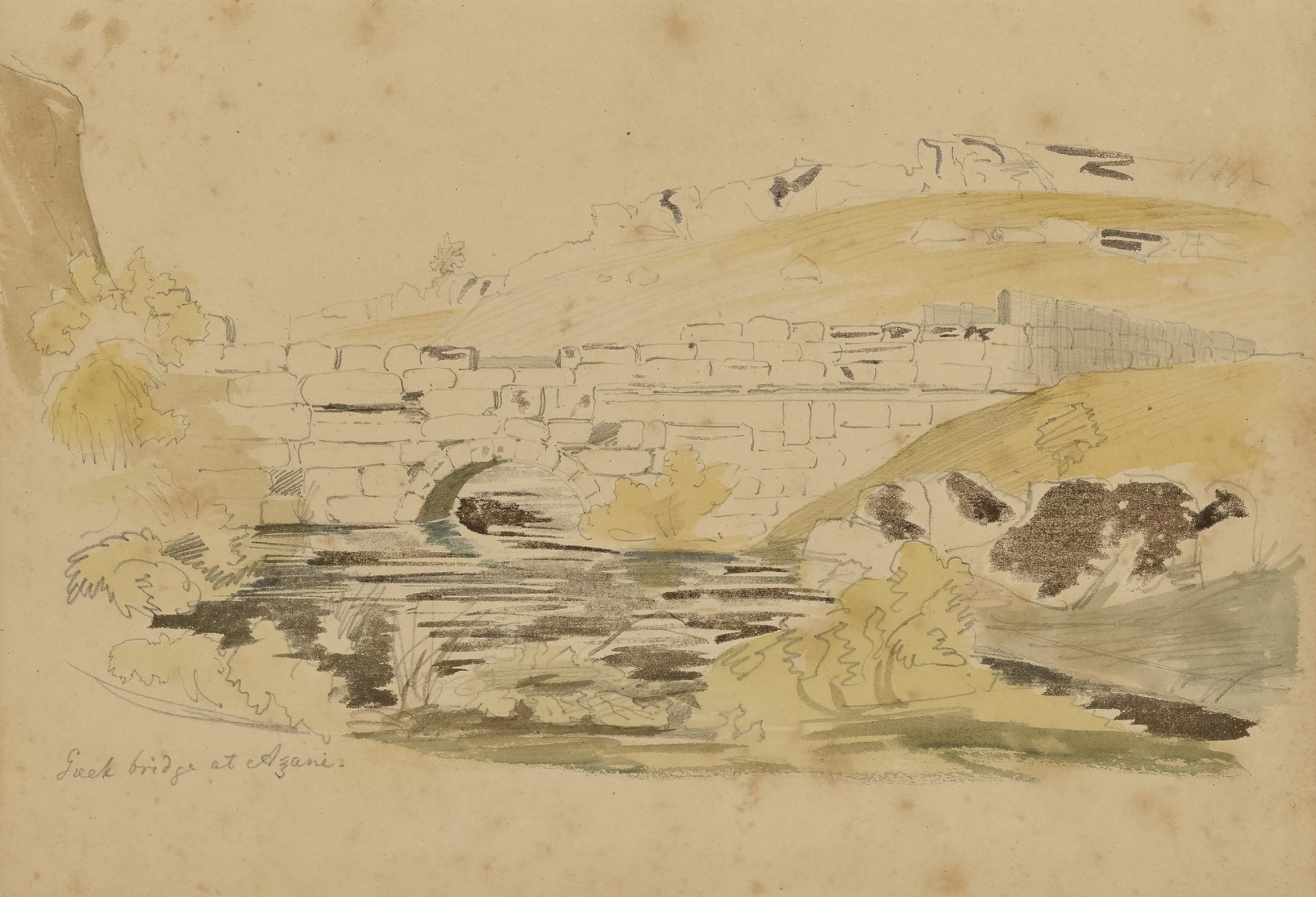 Miner Kilbourne Kellogg:Greek Bridge at Azani,16x12"(A3)Poster