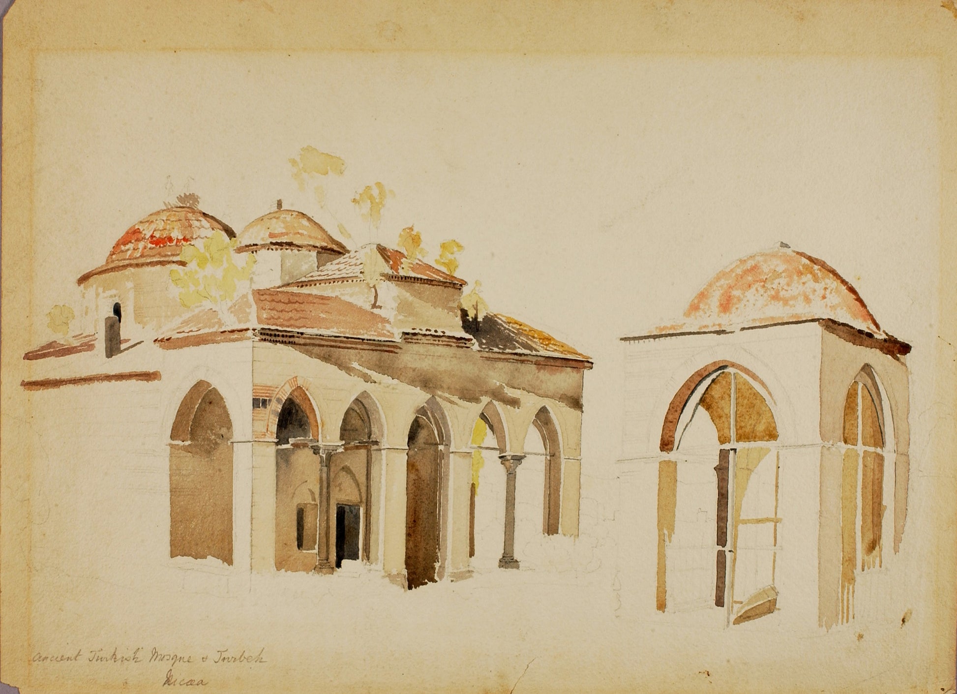 Miner Kilbourne Kellogg:Ancient Turkish Mosque at Tourbek,16x12"(A3)Poster