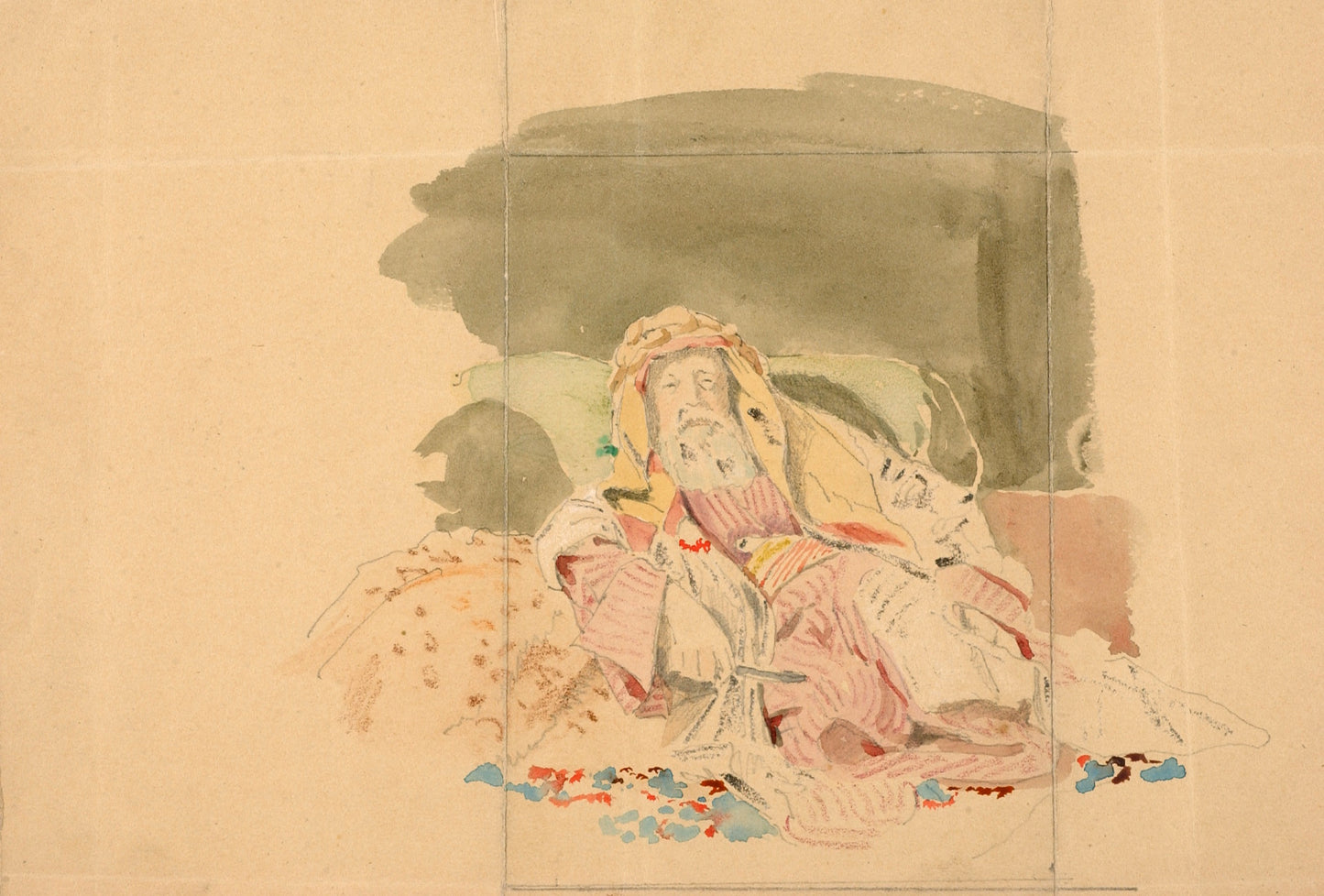 Miner Kilbourne Kellogg:Bedouin Reclining,16x12"(A3)Poster