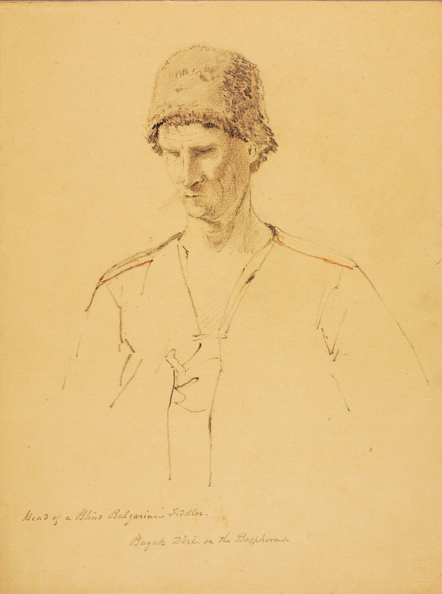 Miner Kilbourne Kellogg:Head of a Blind Bulgarian Fiddler,16x12"(A3)Poster