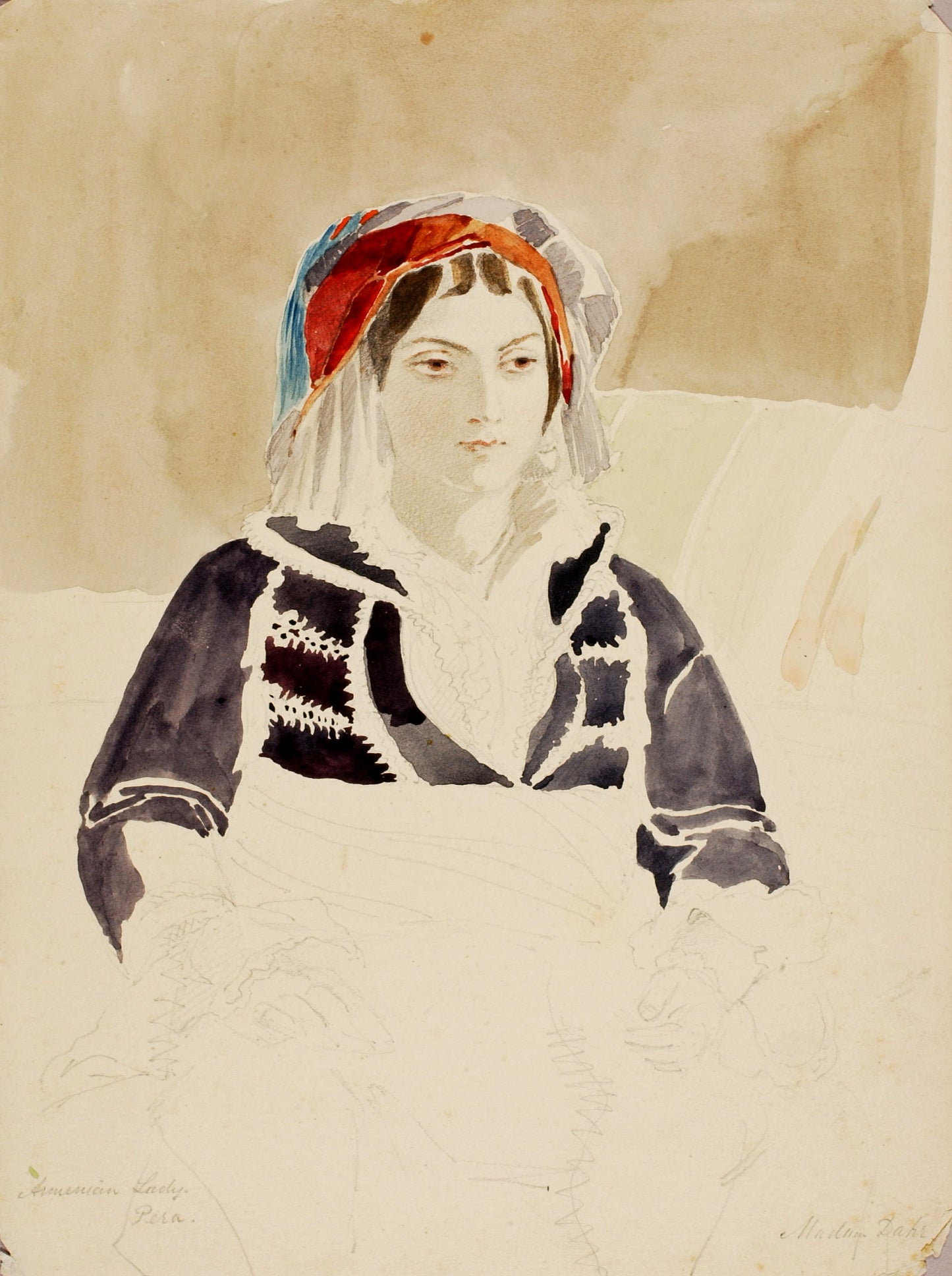 Miner Kilbourne Kellogg:Armenian Lady, Pera,16x12"(A3)Poster