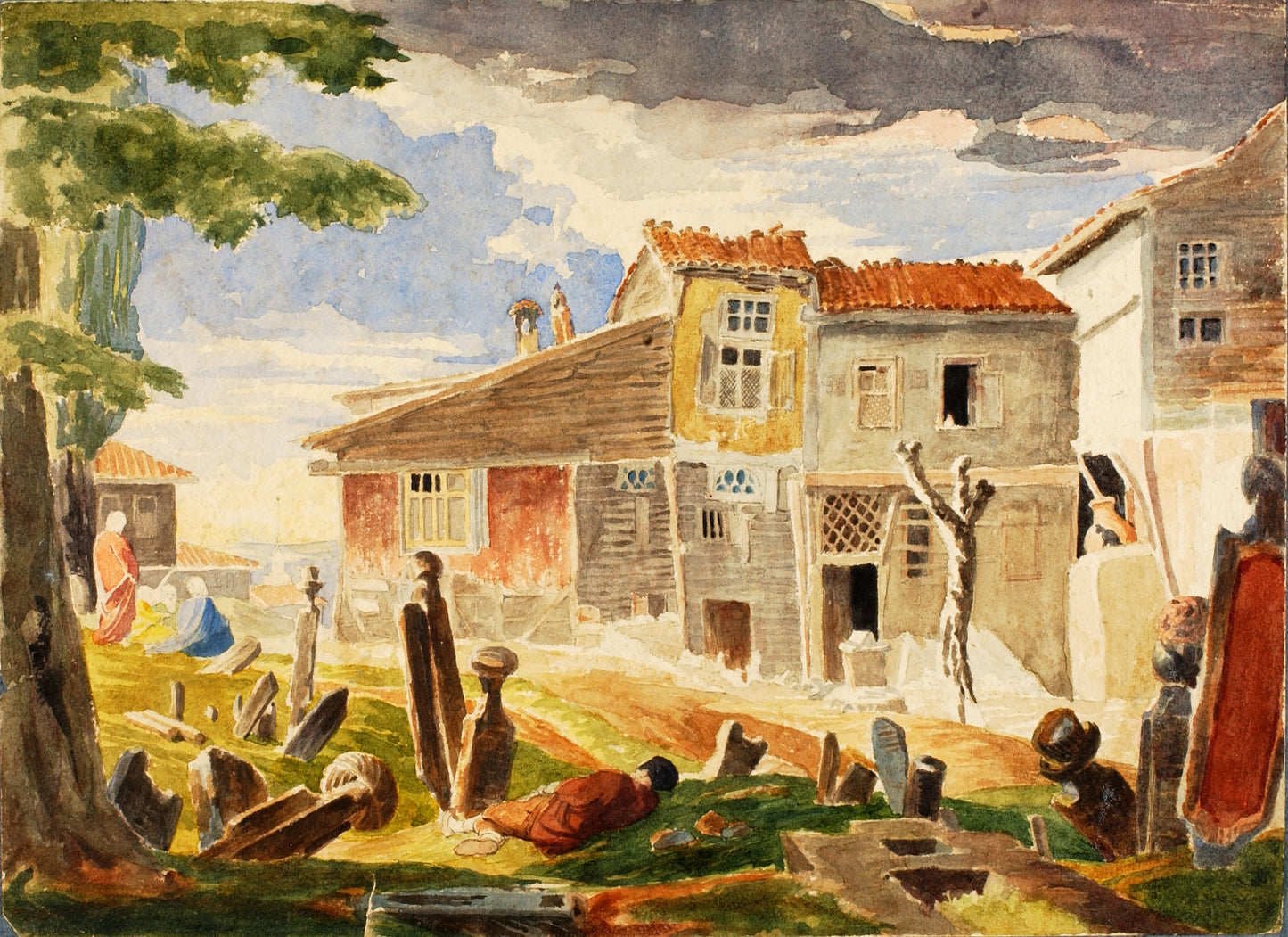 Miner Kilbourne Kellogg:Cemetery in Pera,16x12"(A3)Poster