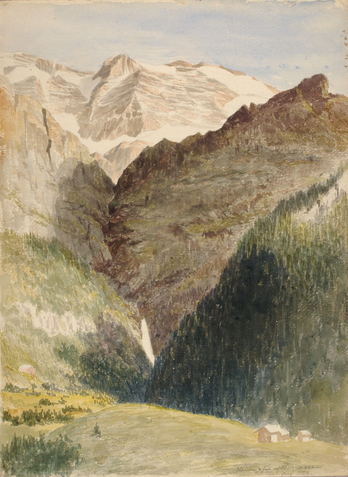 Miner Kilbourne Kellogg:Glacier and Falls,16x12"(A3)Poster