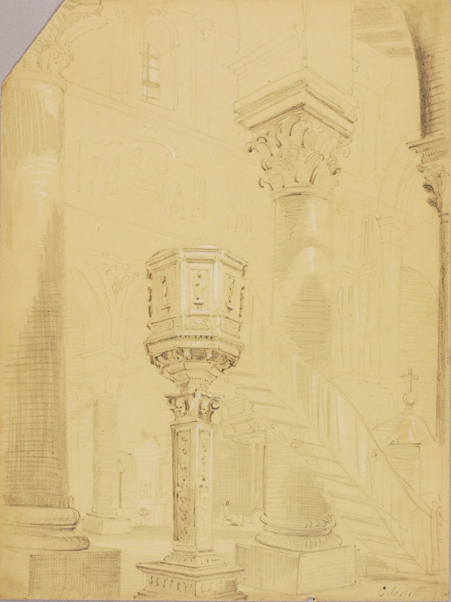 Miner Kilbourne Kellogg:Pulpit, Catania,16x12"(A3)Poster