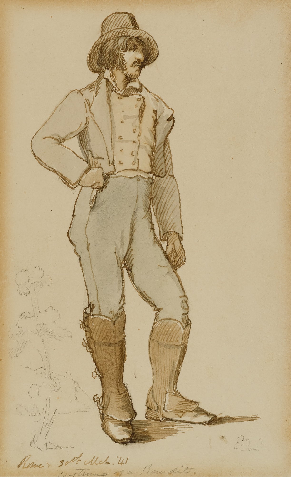 Miner Kilbourne Kellogg:Costume of a Bandit, Rome,16x12"(A3)Poster