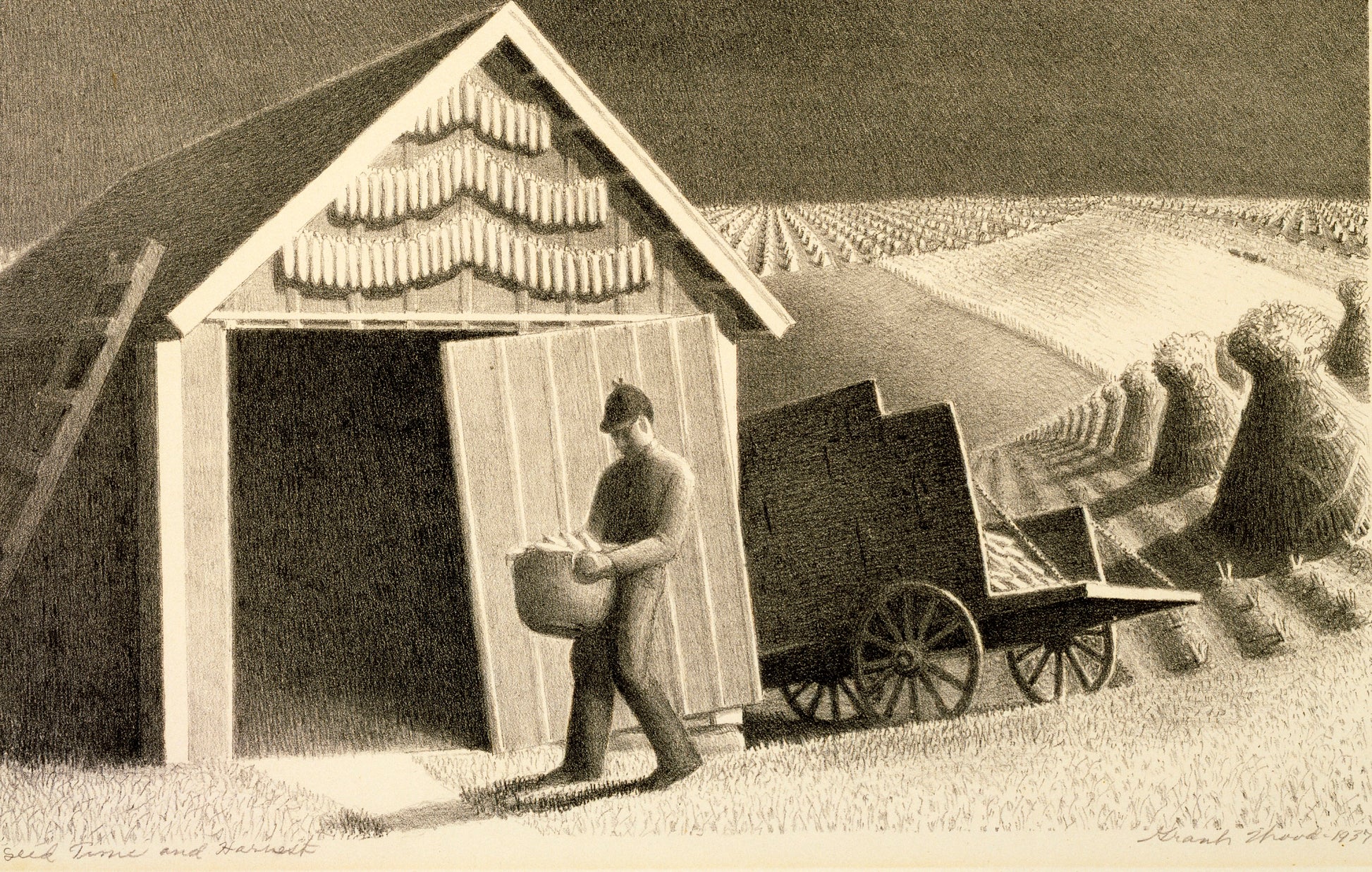 Grant Wood:Seed Time and Harvest,16x12"(A3)Poster