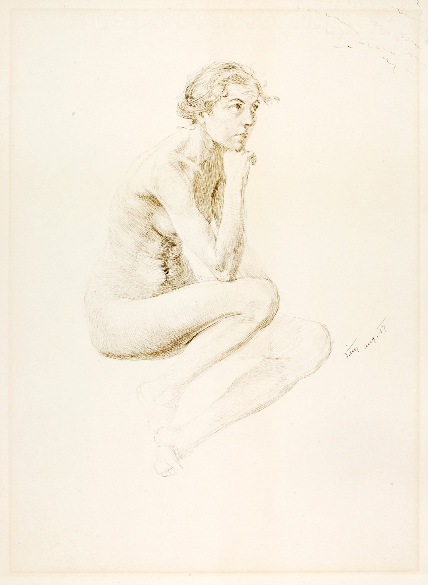 Karl Bitter:Untitled (seated female nude),16x12"(A3)Poster