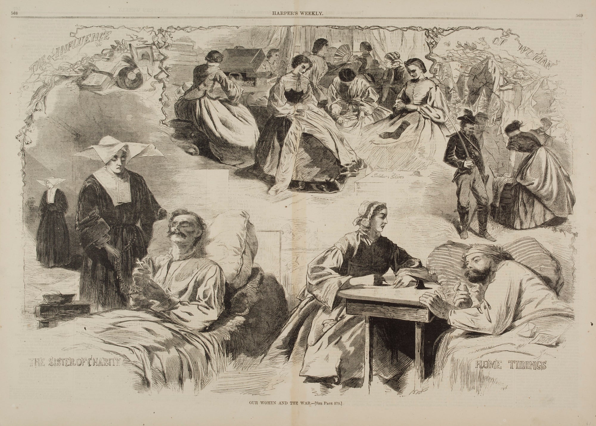 Winslow Homer:Our Women and the War, from Harper's Weekly, S,16x12"(A3)Poster