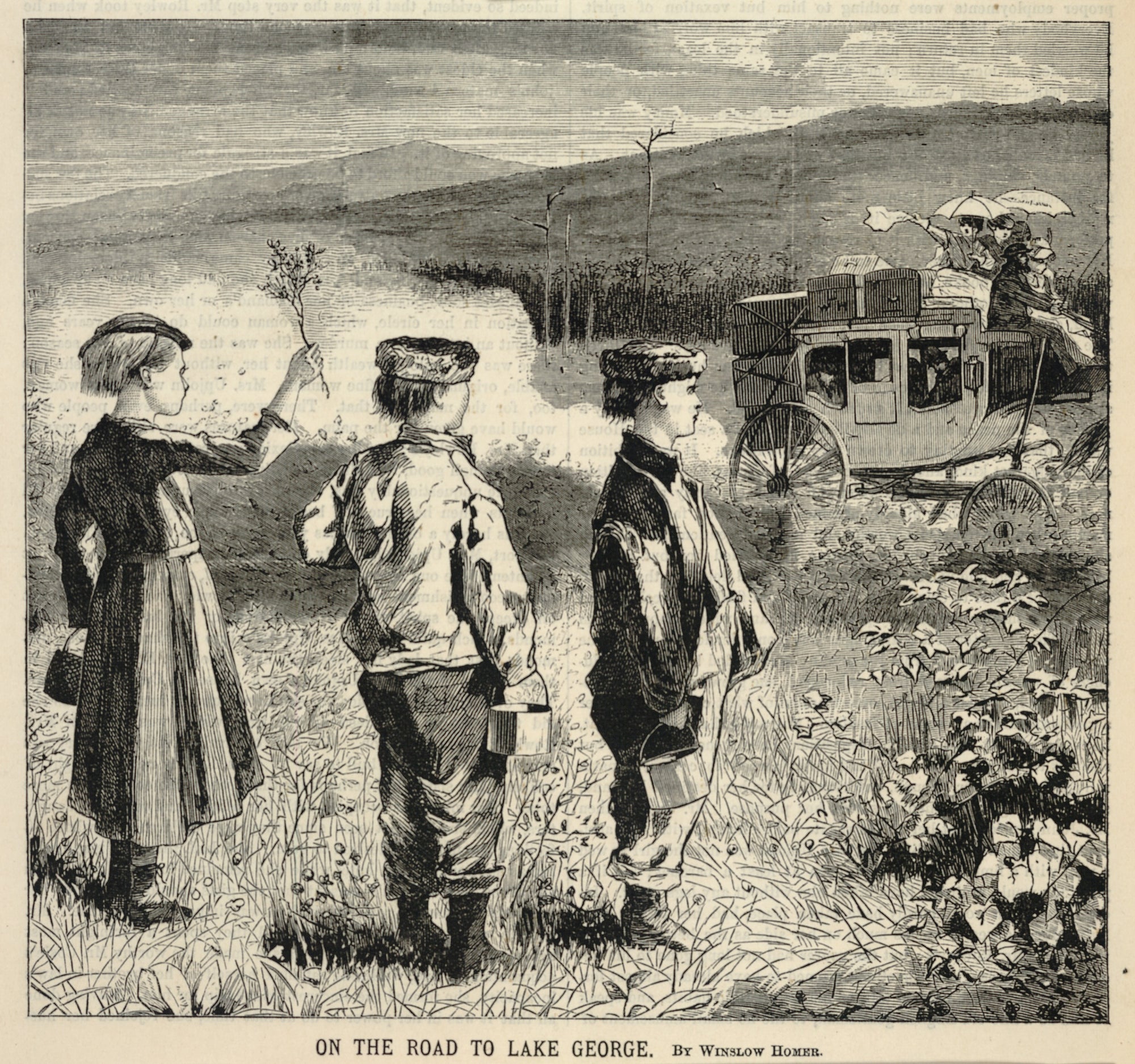 Winslow Homer:On the Road to Lake George, from Appletons' Jo,16x12"(A3)Poster