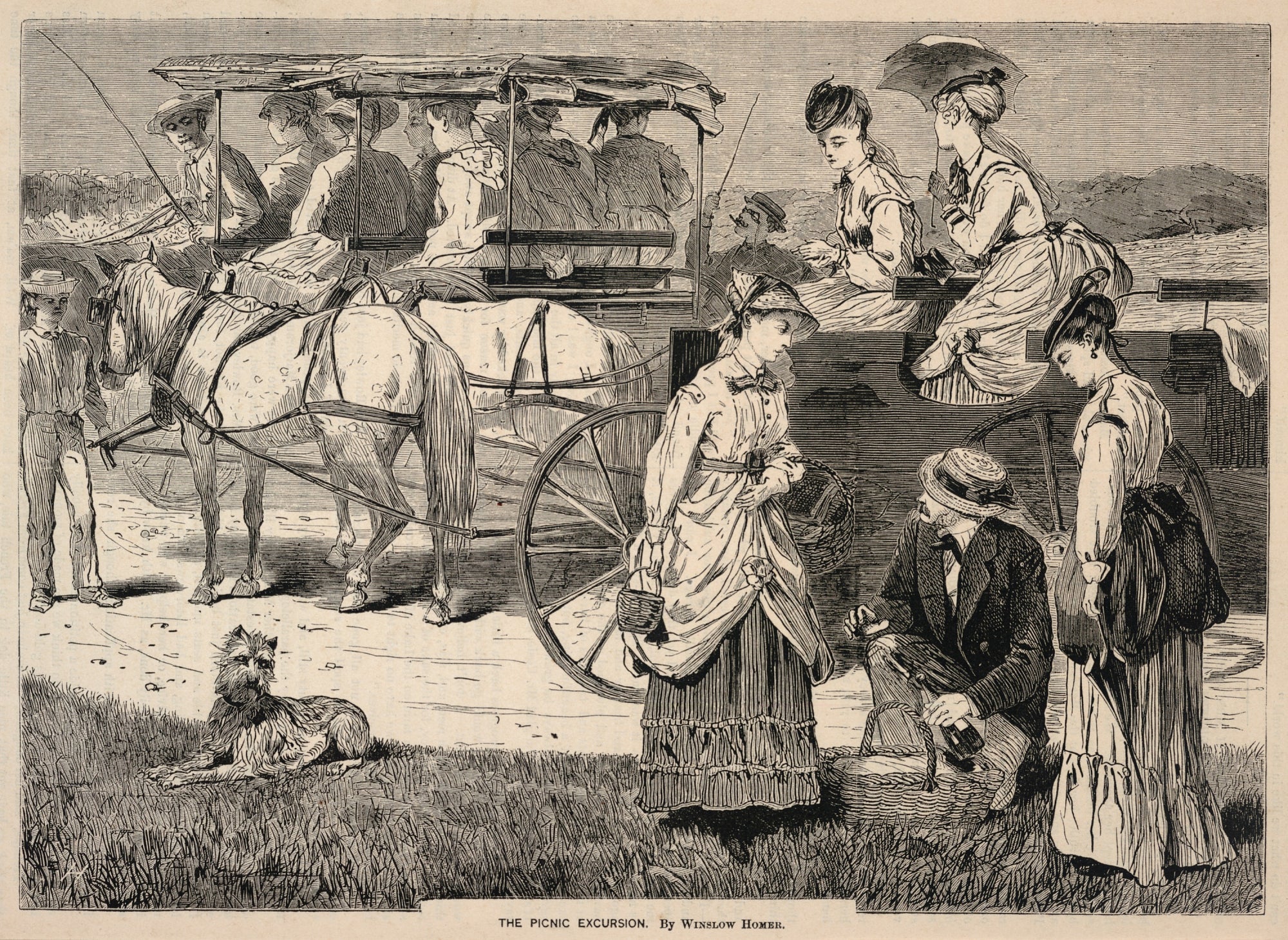 Winslow Homer:The Picnic Excursion, from Appletons' Journal ,16x12"(A3)Poster