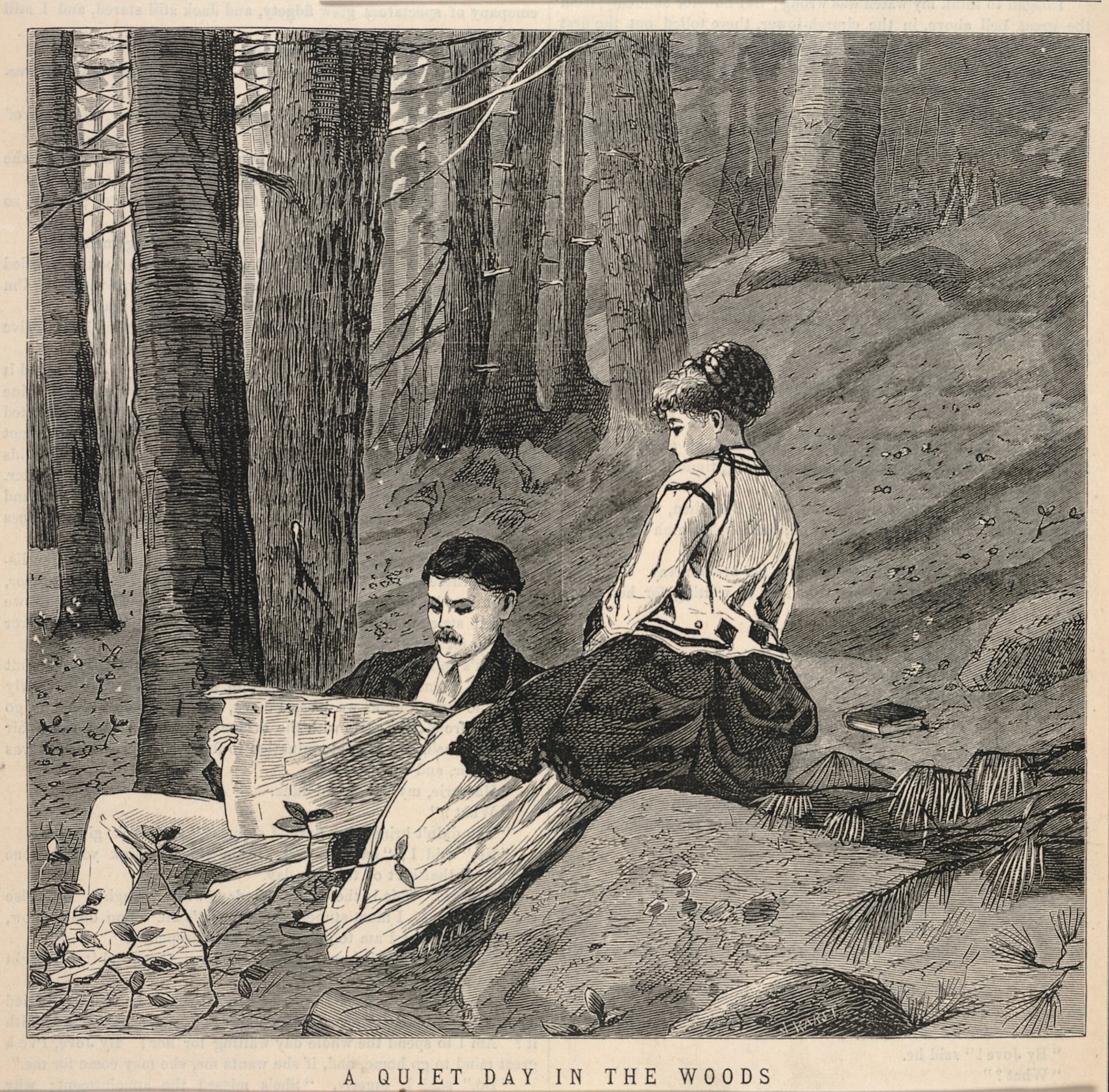 Winslow Homer:A Quiet Day in the Woods, from Appletons' Jour,16x12"(A3)Poster