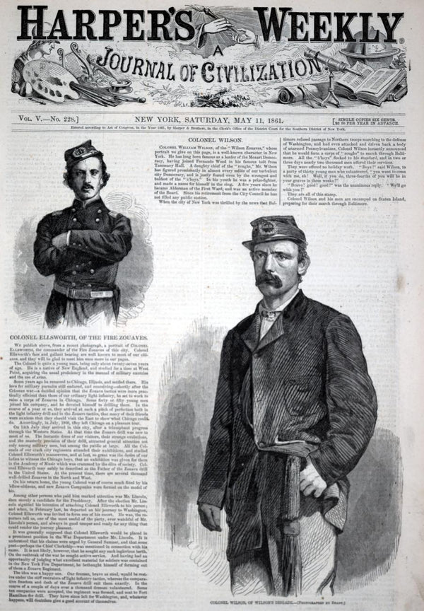 Winslow Homer:Colonel Wilson, of Wilson's Brigade, from Harp,16x12