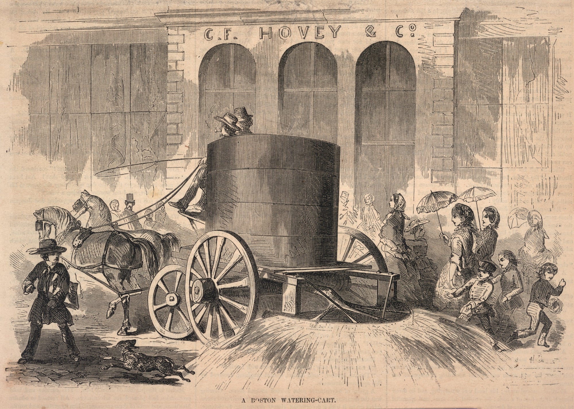 Winslow Homer:A Boston Watering-Cart, from Ballou's Pictoria,16x12"(A3)Poster