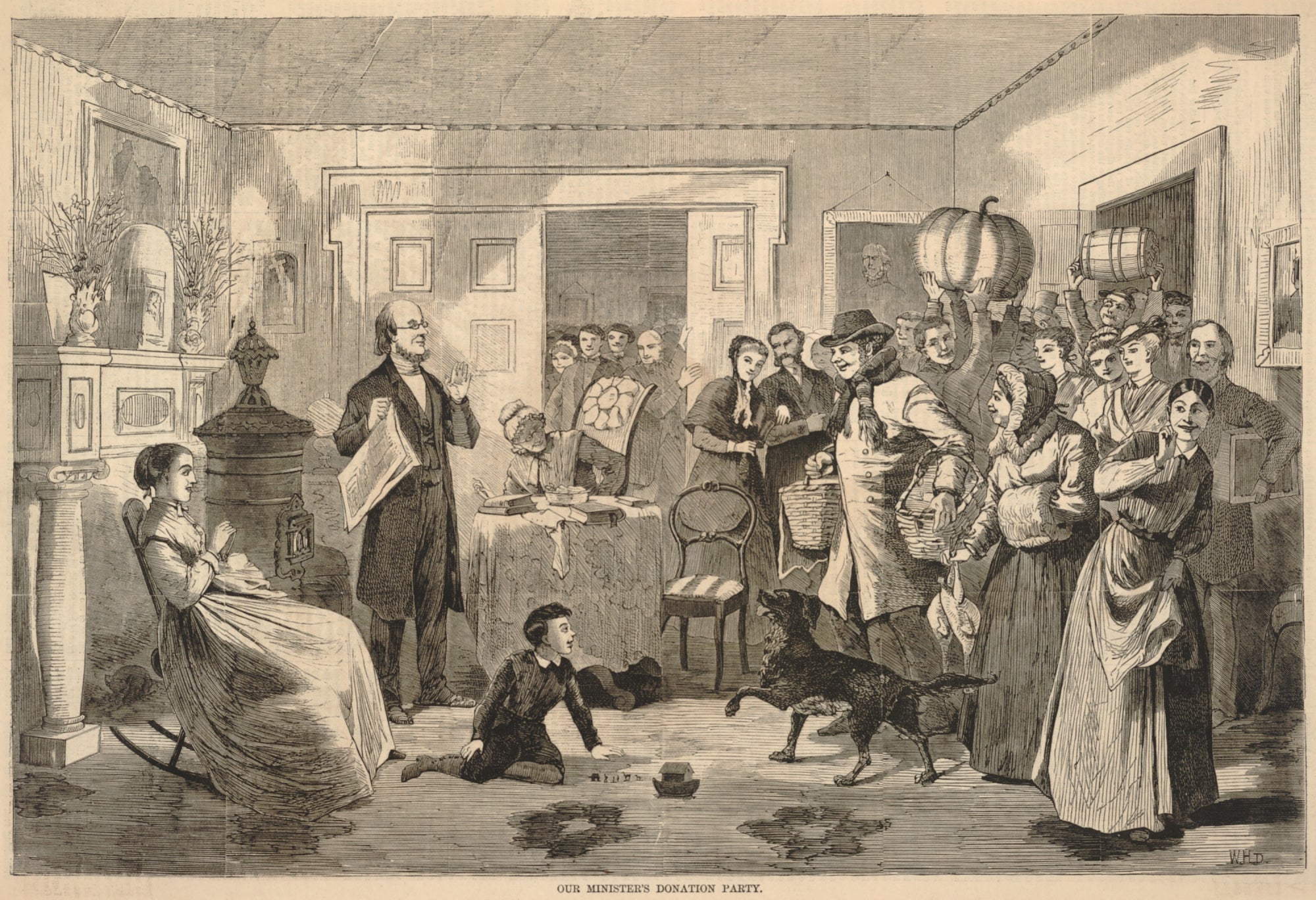 Winslow Homer:Our Minister's Donation Party, from Harper's B,16x12"(A3)Poster