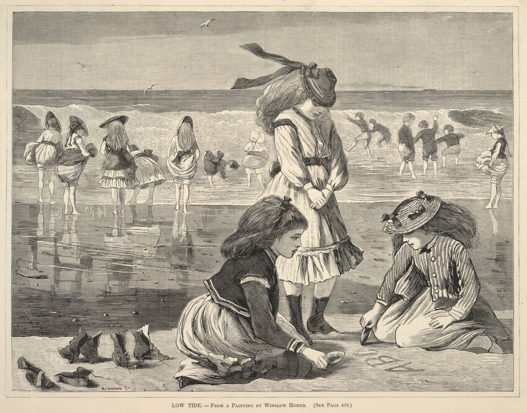 Winslow Homer:Low Tide, from Every Saturday, August 6, 1870,16x12"(A3)Poster