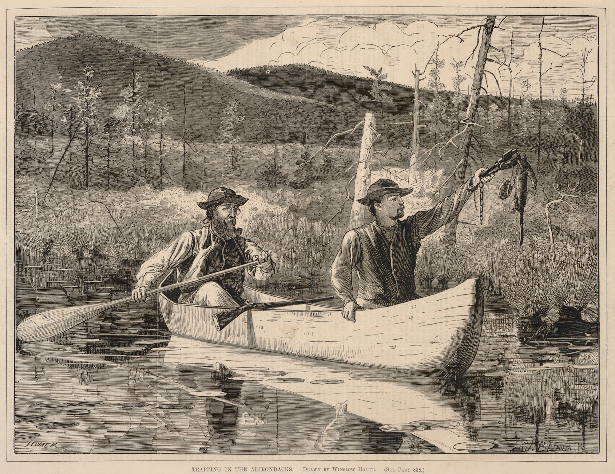 Winslow Homer:Trapping in the Adirondacks, from Every Saturd,16x12"(A3)Poster