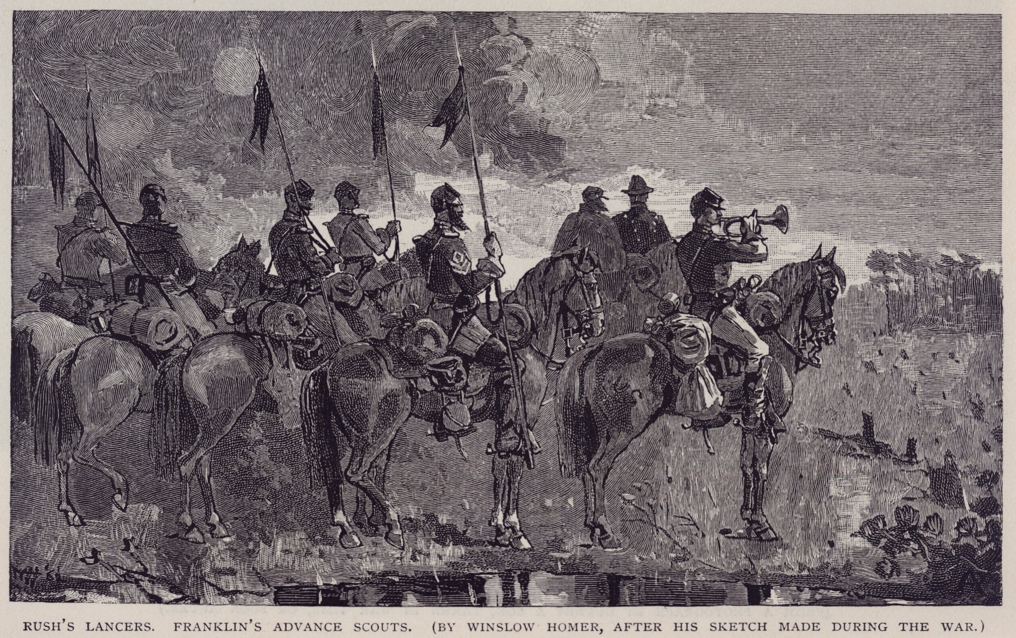 Winslow Homer:Rush's Lancers. Franklin's Advance Scouts, fro,16x12"(A3)Poster