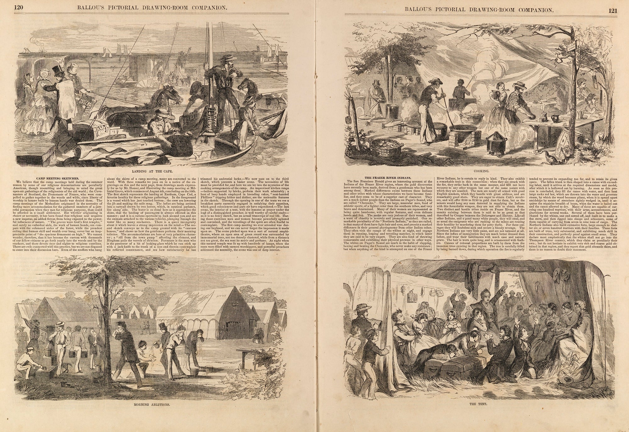 Winslow Homer:Camp Meeting Sketches, from Ballou's Pictorial,16x12"(A3)Poster