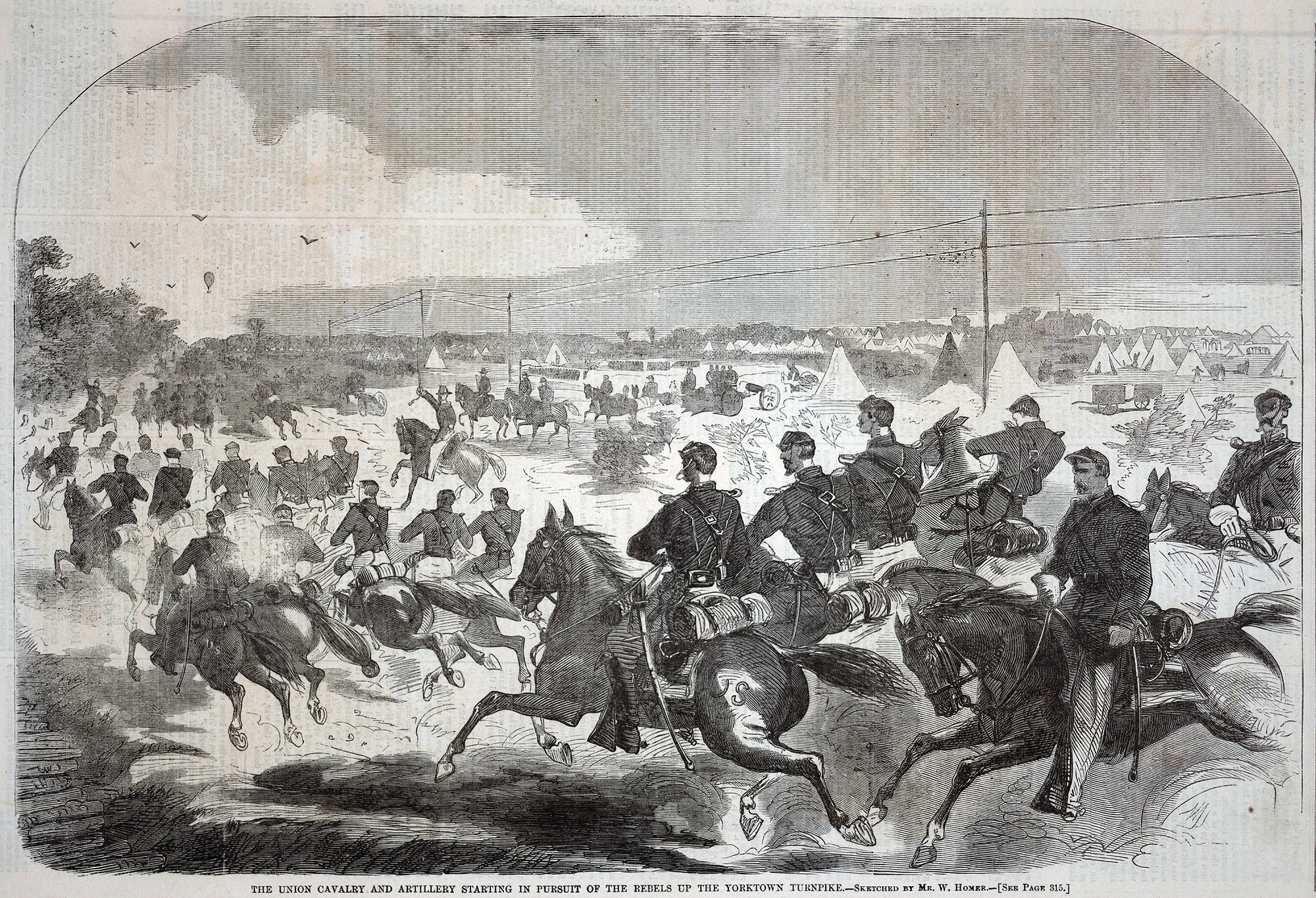 Winslow Homer:The Union Cavalry and Artillery Starting in Pu,16x12"(A3)Poster