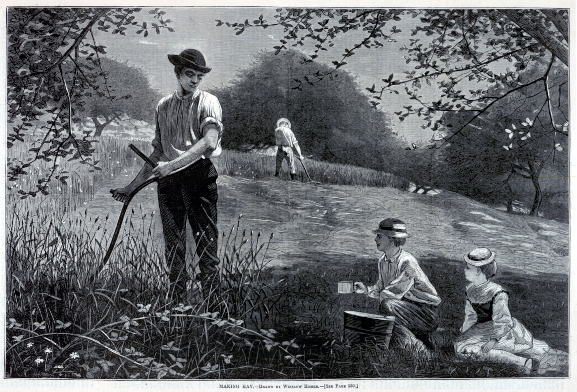 Winslow Homer:Making Hay, from Harper's Weekly, July 6, 1872,16x12"(A3)Poster