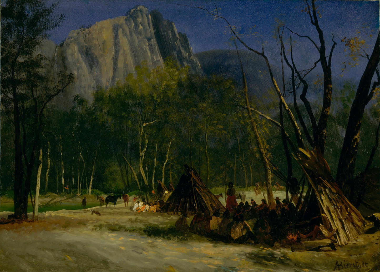Albert Bierstadt:Indians in Council, California,16x12"(A3)Poster