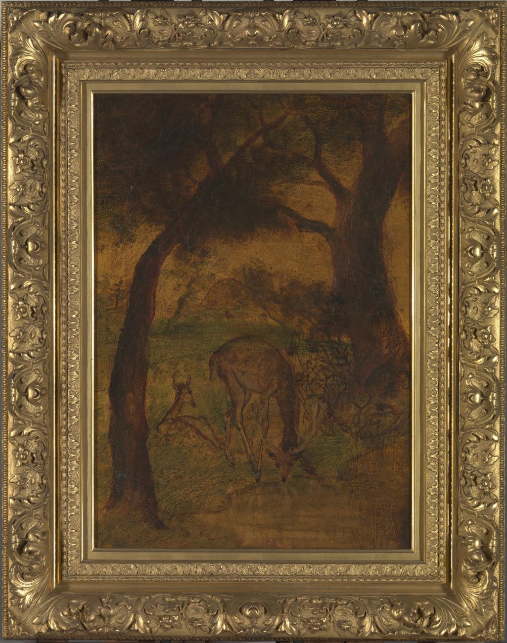 Albert Pinkham Ryder:A Stag Drinking,16x12"(A3)Poster