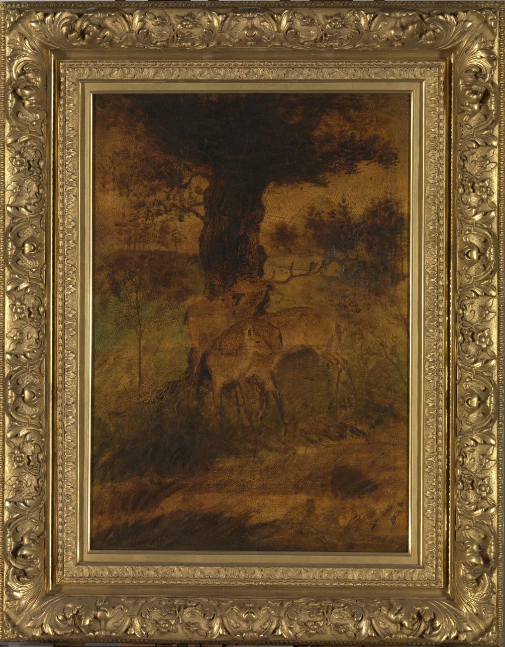 Albert Pinkham Ryder:A Stag and Two Does,16x12"(A3)Poster