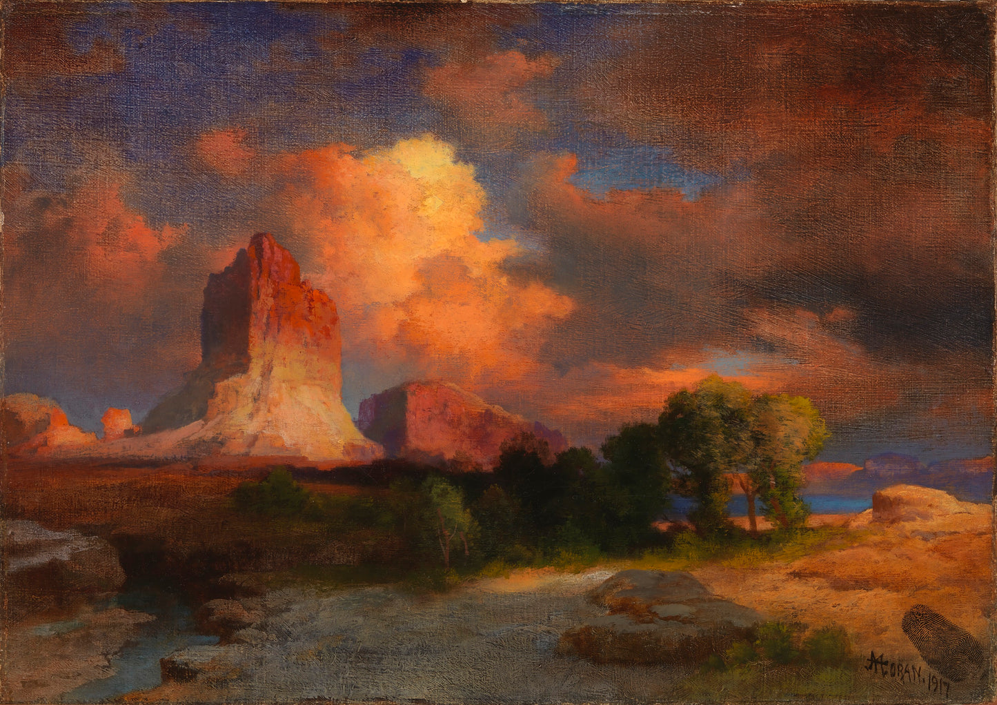 Thomas Moran:Sunset Cloud, Green River, Wyoming,16x12"(A3)Poster