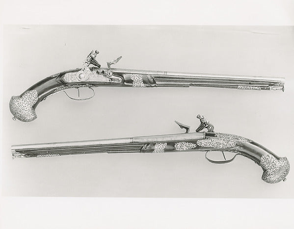 Pair of Flintlock Pistols c1650–60,  Poster Print Wall Art
