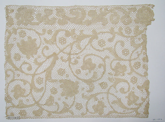 :Fragment of Point de Milan lace 17th–18th century-16x12"(A3) Poster