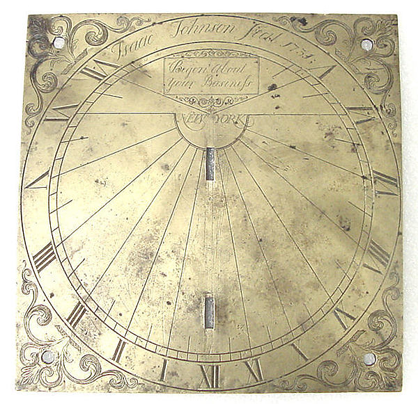 Sundial 1731 Isaac Johnson, Poster Print - Wall Art