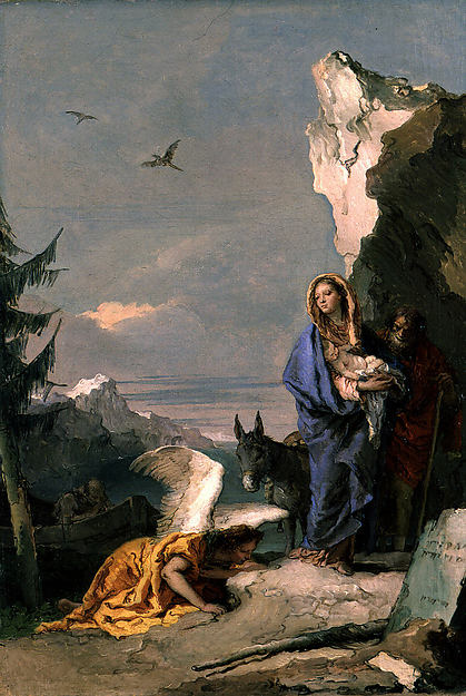 Giovanni Battista Tiepolo:The Flight into Egypt -16x12"(A3) Poster