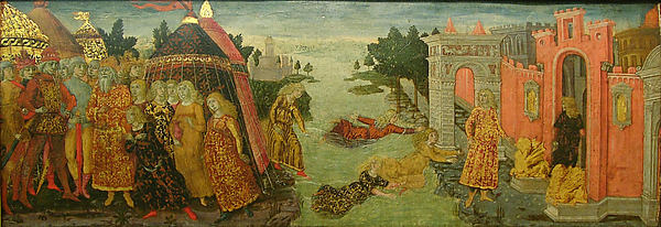 Guidoccio di Giovanni Cozzarelli:The Legend of Cloelia c1480-16x12"(A3) Poster