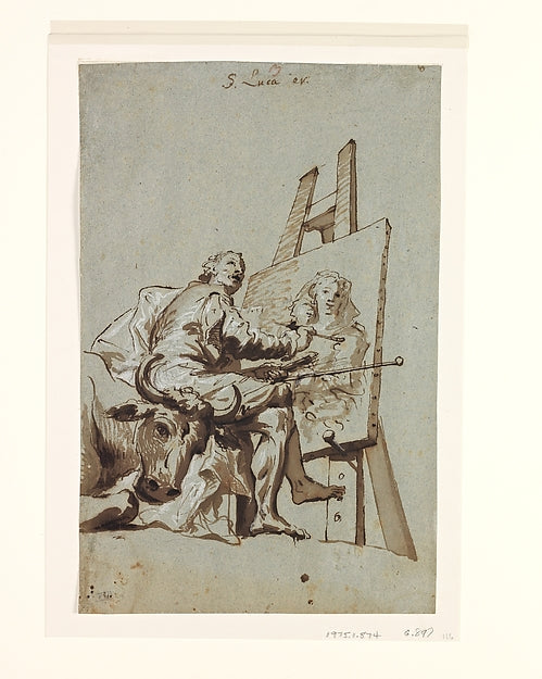 Georg Anton Urlaub:Saint Luke Painting the Virgin 1750–60-16x12"(A3) Poster