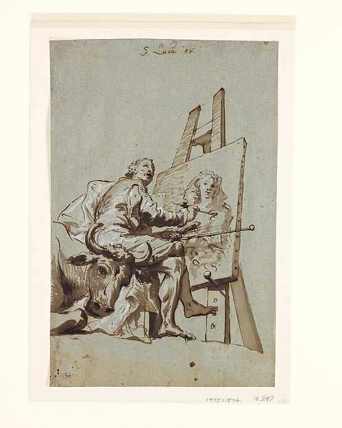 Georg Anton Urlaub:Saint Luke Painting the Virgin 1750–60-16x12