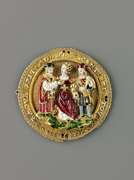 :Hat Badge: Woman Choosing Between Youth and Old Age c1520-16x12"(A3) Poster