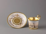 :Cup and saucer with painted winter scenes c1829 and c1834 -16x12"(A3) Poster