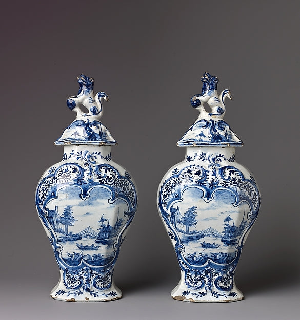 De Porceleyne Bijl Factory, Delft:Covered vase 1764–88-16x12"(A3) Poster