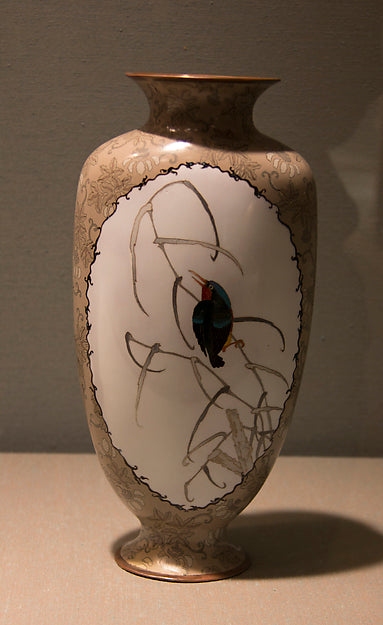 ,Pair of Vases with Kingfishers and Brocade-like "Frames,16x12"(A3)Poster
