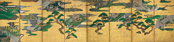 Nine Scenes from The Tale of Genji early 17th cent-Studio of T,  Poster Print Wall Art