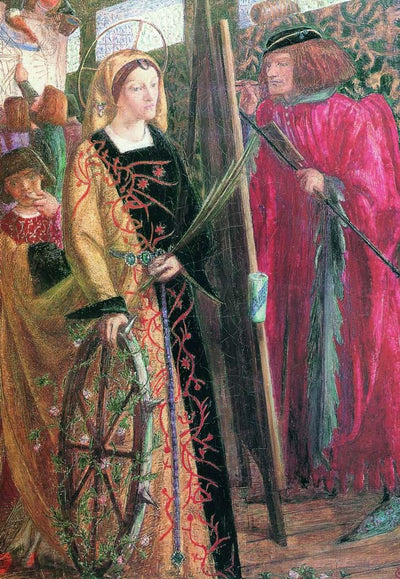 Saint Catherine, 1857 by Dante Gabriel Rossetti, pre-Raphaelite artist, 16x12" (A3) Poster