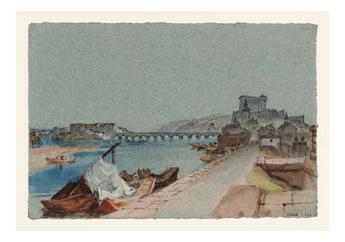 Saumur from the West, 1828 by John Mallord William Turner RA, 12x8"(A4) Poster
