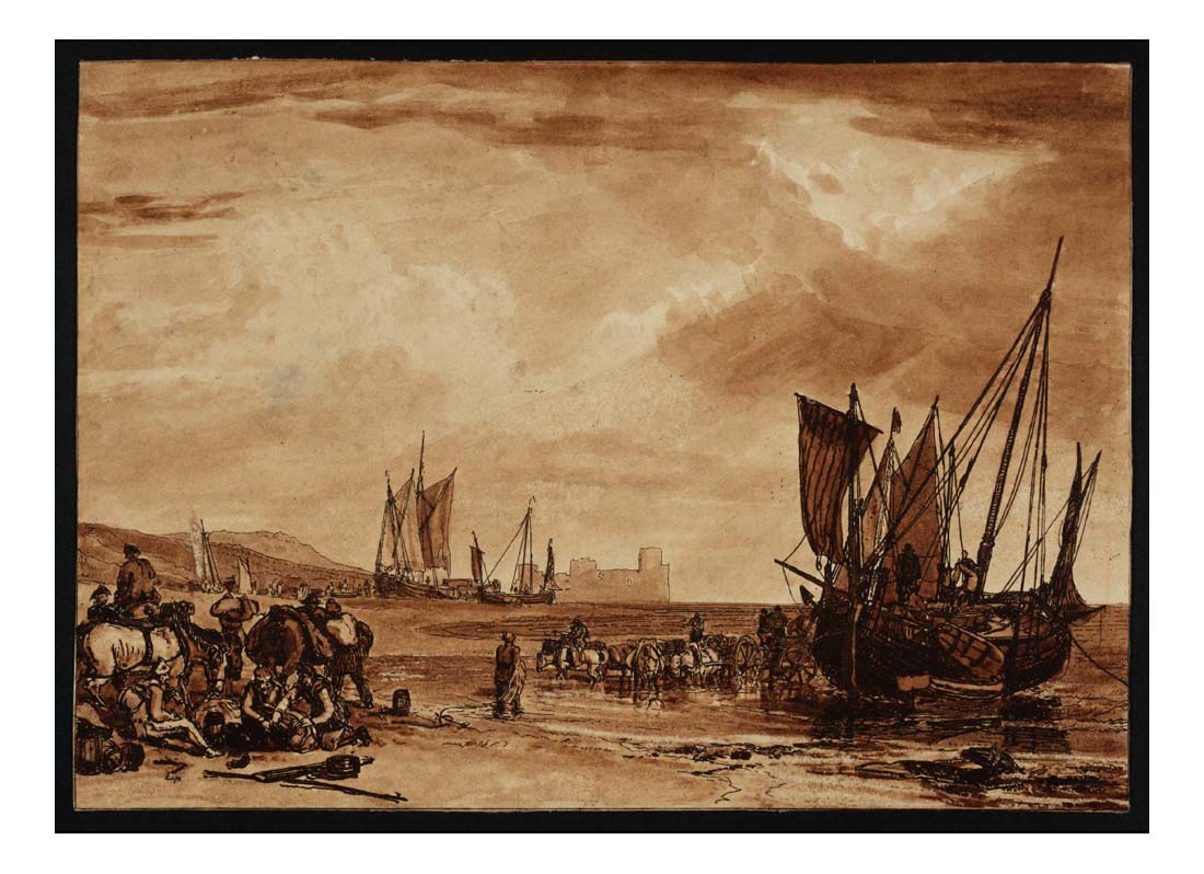 Scene on the French Coast, 1806-07 by John Mallord William Turner RA, 12x8"(A4) Poster