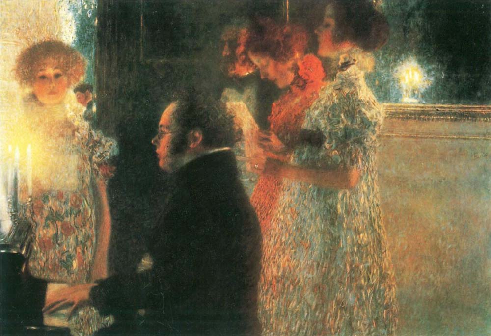 Schubert at the Piano II - Gustav Klimt - 1899, 16x12" (A3) Poster Print